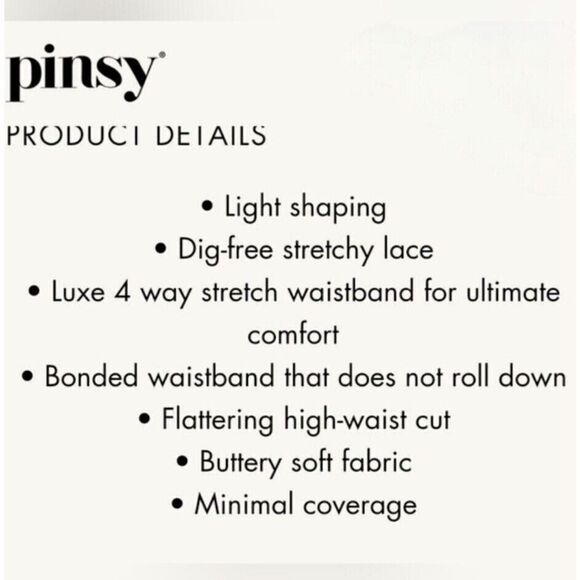 Pinsy Women's Sz Large Beige Light Shaping Thong Lace Panty - Picture 5 of 7